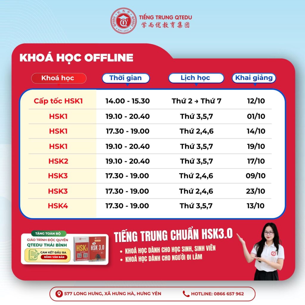 khai giảng khoá tiếng trung hưng hà